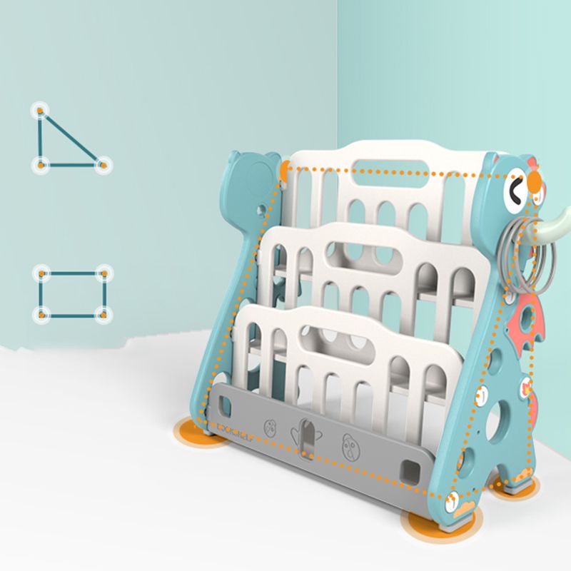 Contemporary Plastic Bookshelf Open Back Book Display with Storage Space