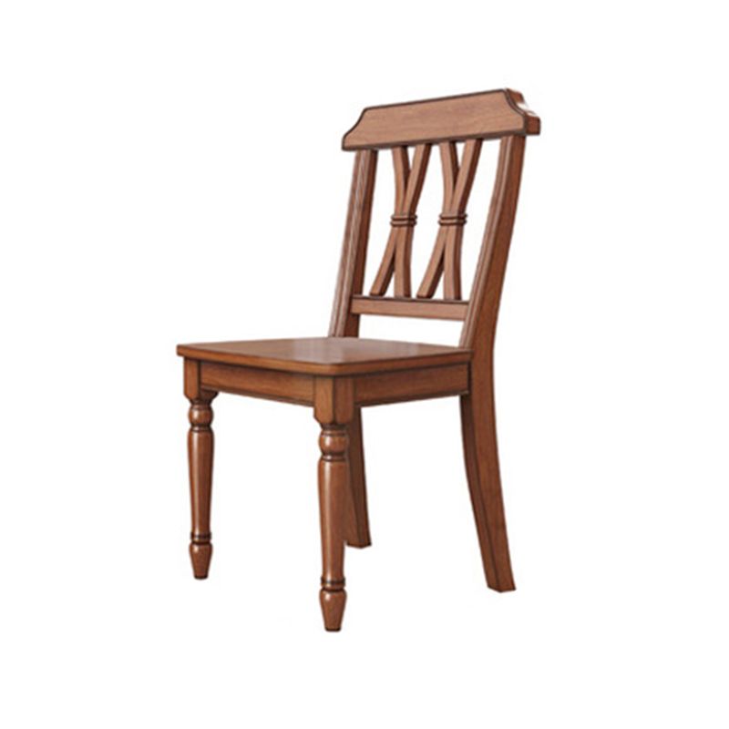 5/7 Pieces Rustic Style Solid Wood 4 Legs Dining Set for Home