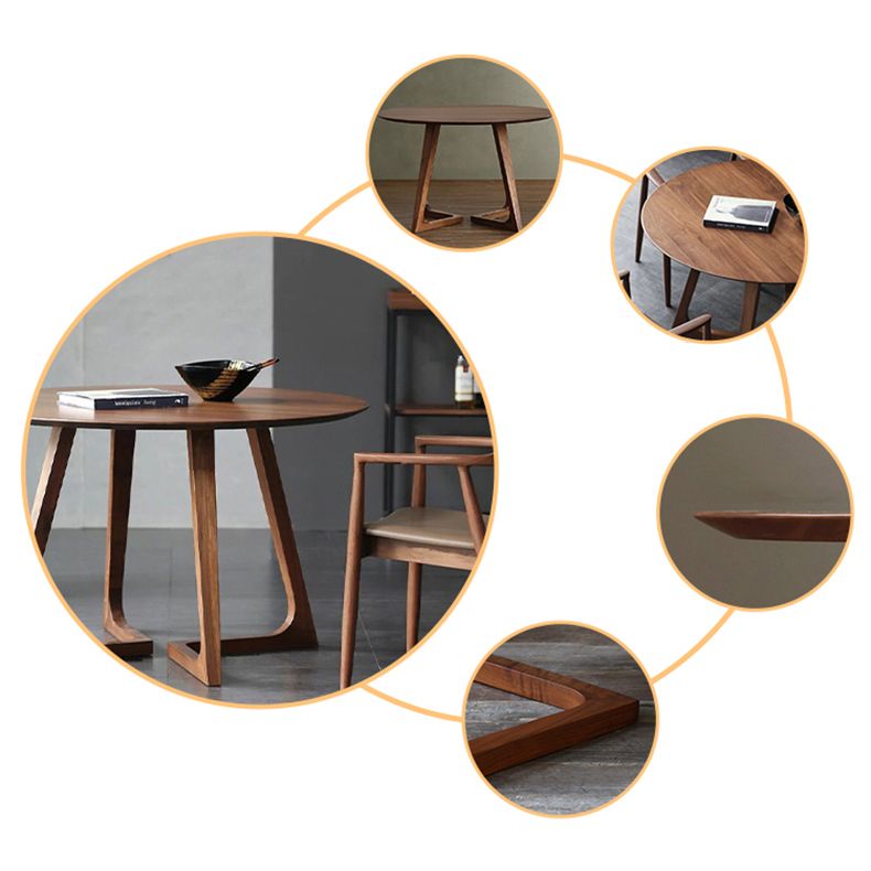 Moderne stijl massief houten eettafel dubbele voetstuktafel voor keukenhuis