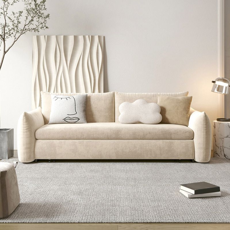 Scandinavian Pillow Back Sofa Bed with Square Arm for Apartment