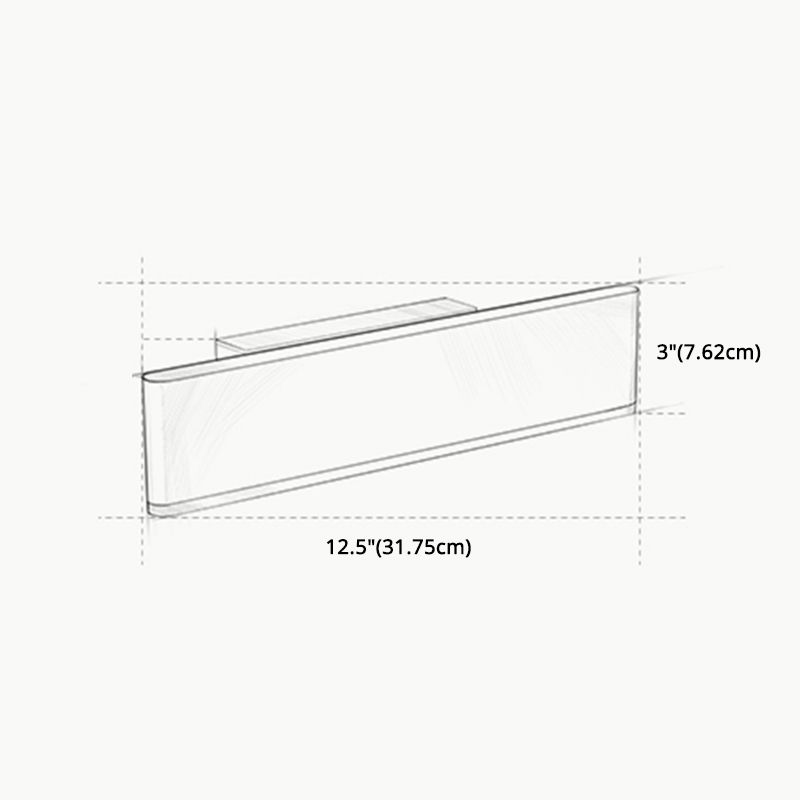 Rectangular Wall Light Sconce Modern Minimalist Style Metal Sconce