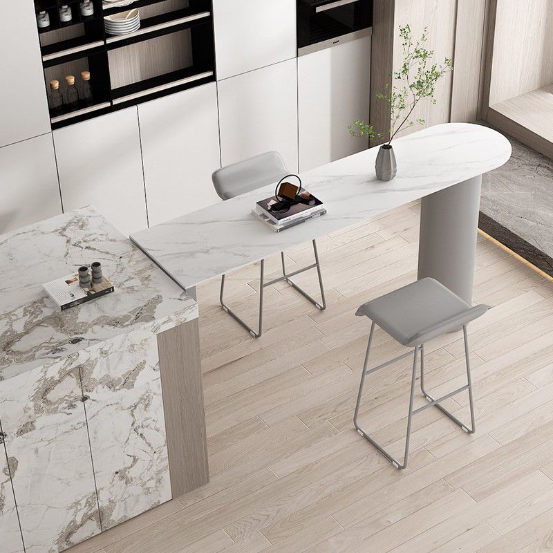 Contemporary Metal Legs PU Leather Indoor Barstool with Cushion