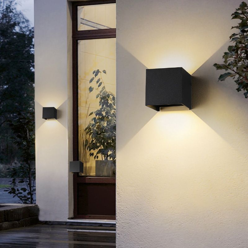 Modern Metal Wall Sconce Square Shape Wall Light with Acrylic Shade for Living Room