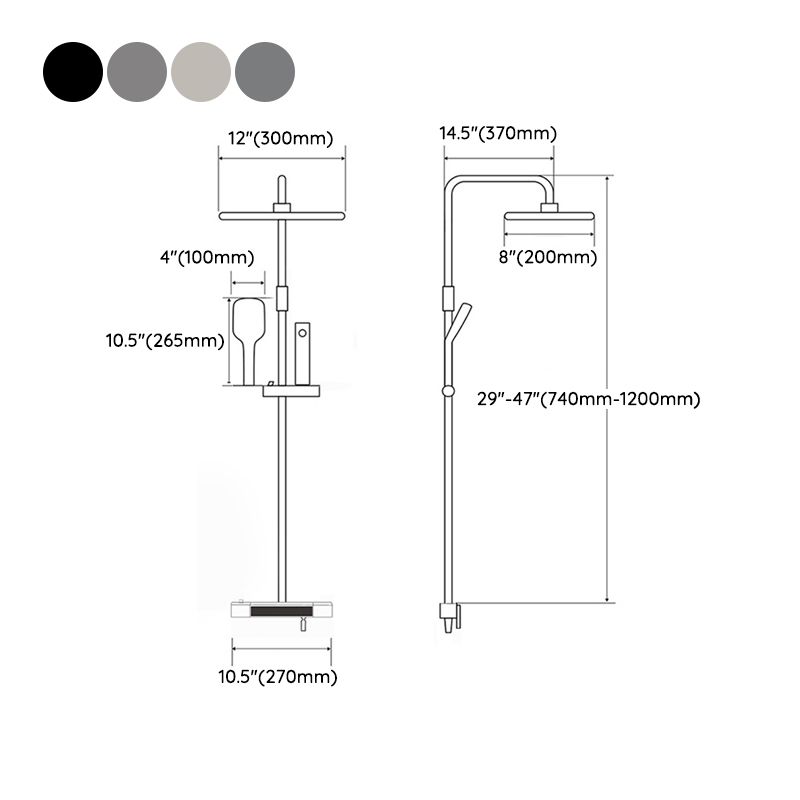 Contemporary Style Brass Shower Faucet with Hand Shower Wall Mounted Shower Combo