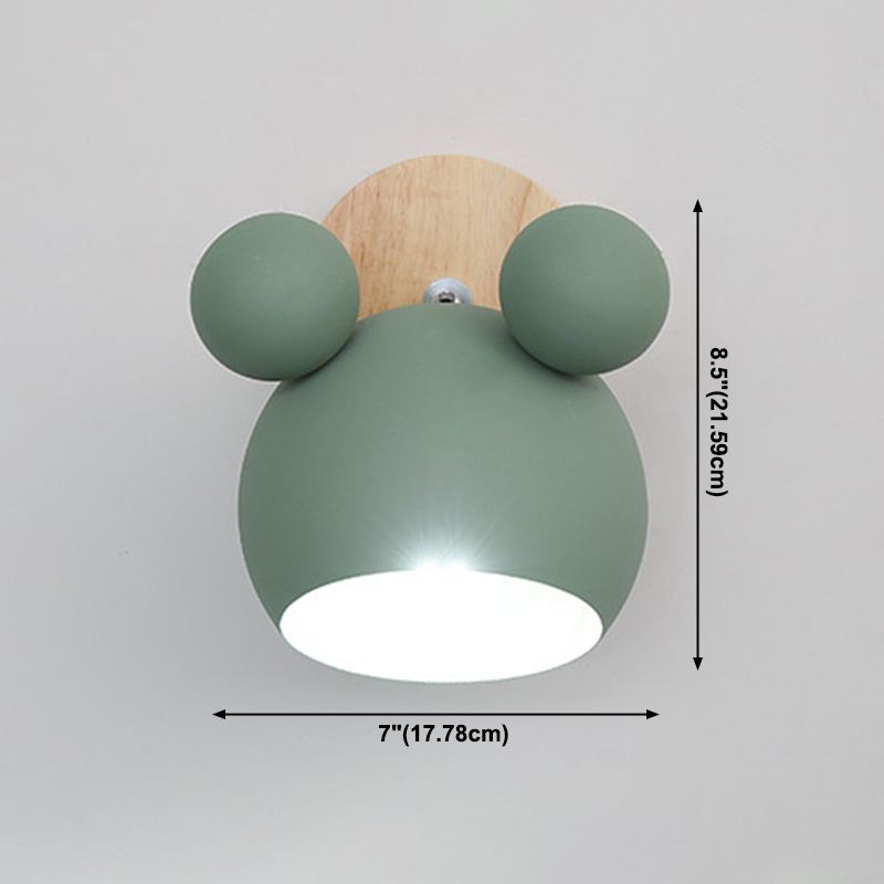 Lámpara de montaje de pared metálica de pared con copa de dibujos animados para dormitorio