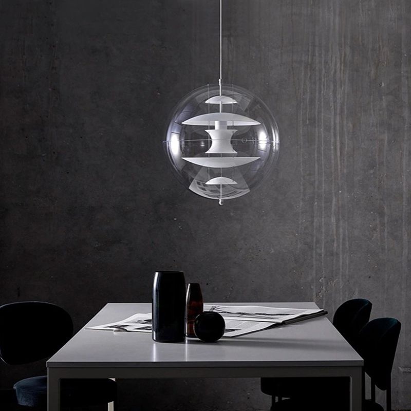 Moderne minimalistische 1 leichte Anhänger Beleuchtung kreativer Sphäre klarer Glas Drop Anhänger für Wohnzimmer