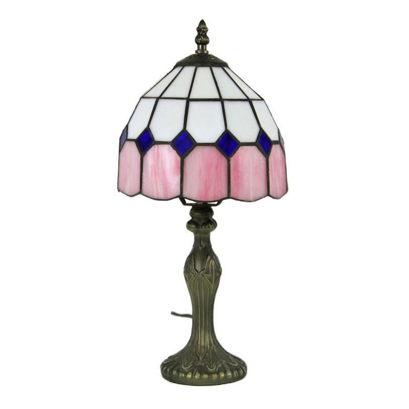 Lampada da comodino in vetro colorato a forma di ombrello Lampada da tavolo vintage a 1 lampadina per soggiorno