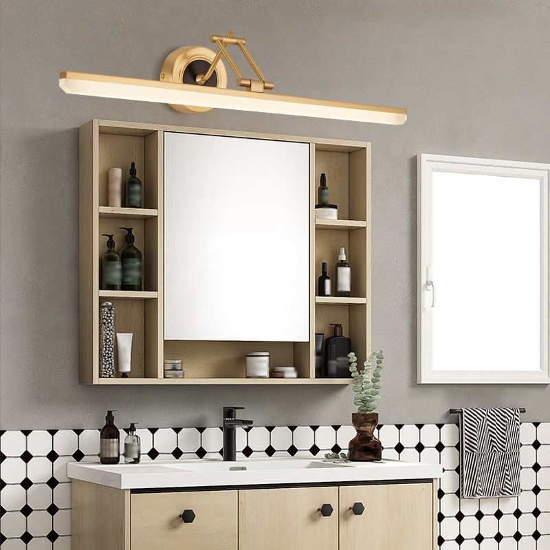 Lineaire schaduw metalen wand sconce moderne stijl 1-licht spiegel zwenkarm muur gemonteerd licht