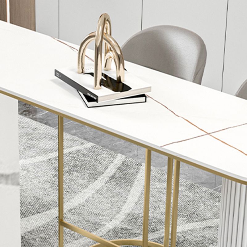 Contemporary Bar Dining Table Indoor Bar Height Cocktail Table with Iron Base