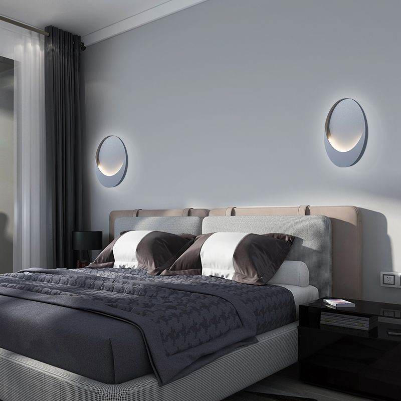 1-Light LED Wall Mount Light Simple Wall Light with Iron Shade for Living Room