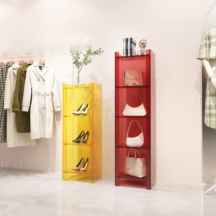 10"W Bookshelf Glam Style Closed Back Acrylic Bookcase for Office and Study Room