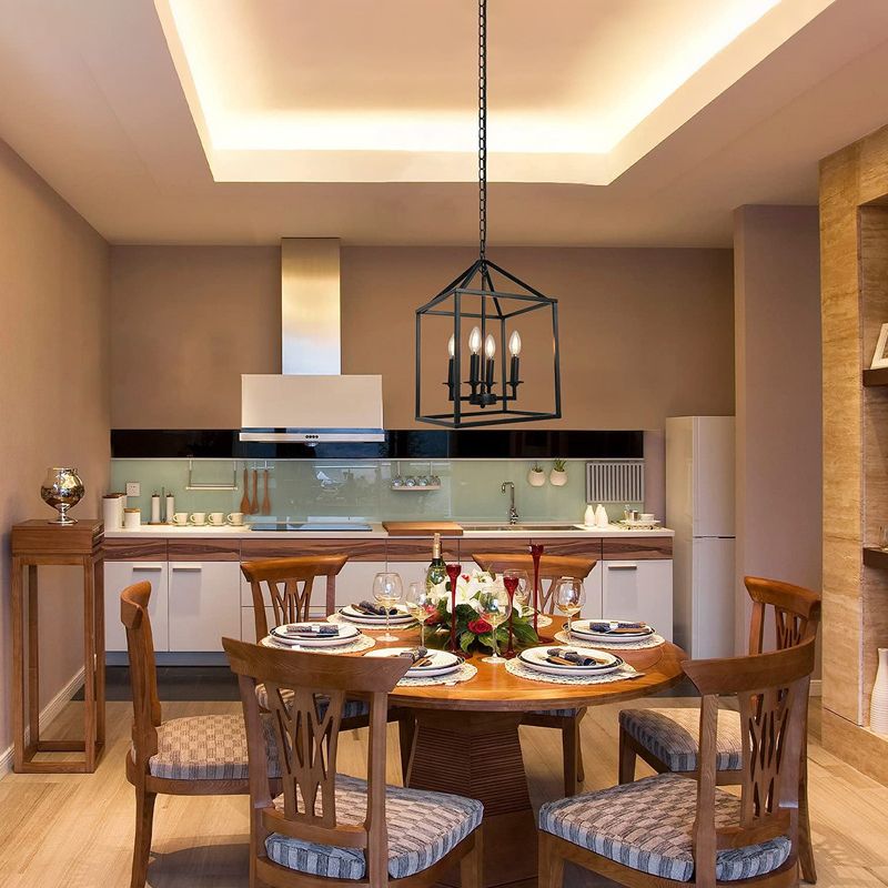 Luz de techo de hierro forjado de hierro forjado de ajuste ajustable de cuadrado industrial para el comedor