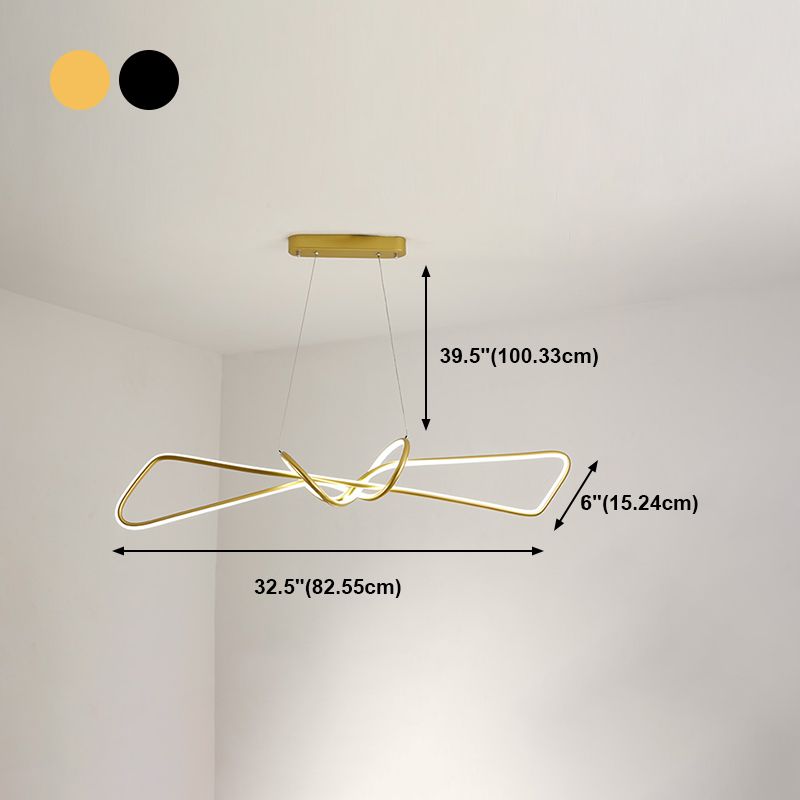 Moderner Stil Linearer Form Island Lichter Metal Island Beleuchtung für Esszimmer