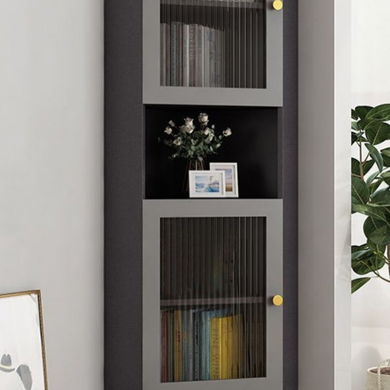 Contemporary Storage Cabinet with Shelf and Glass Doors Triangle Cabinet