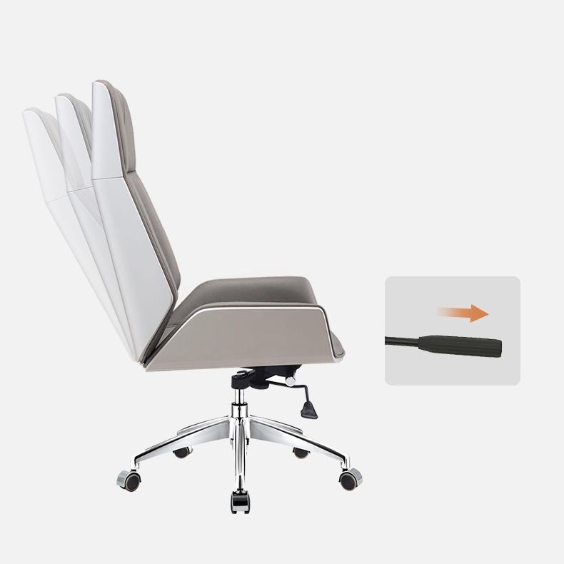 Chrome Metal Frame Modern Desk Chair with High Back Armless Executive Office Chair