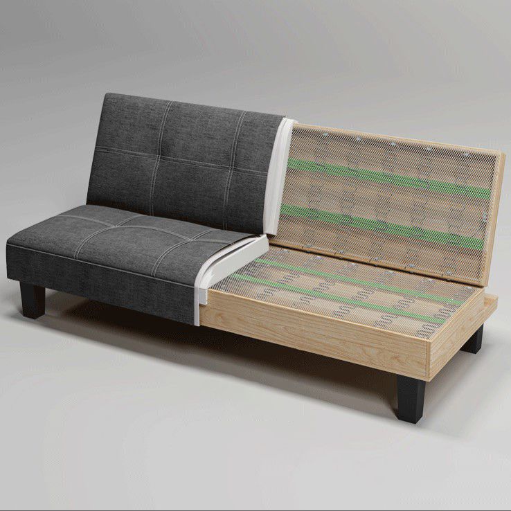 Contemporary Adjustable Sofa Convertible Sofa with Biscuit Back for Living Room