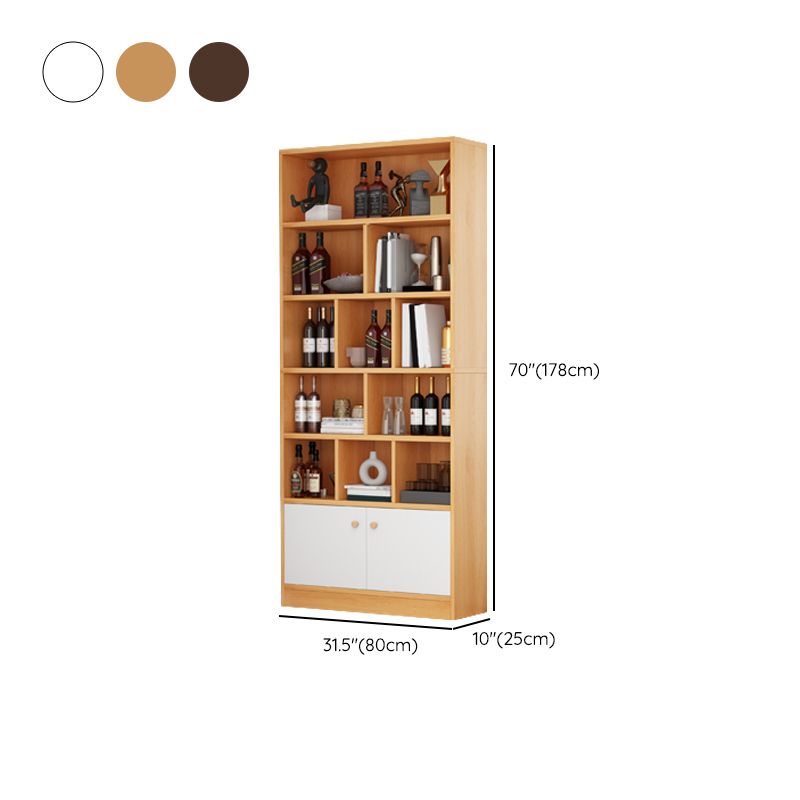 Contemporary Wooden Cabinet with Shelves Rectangle Storage Cabinet
