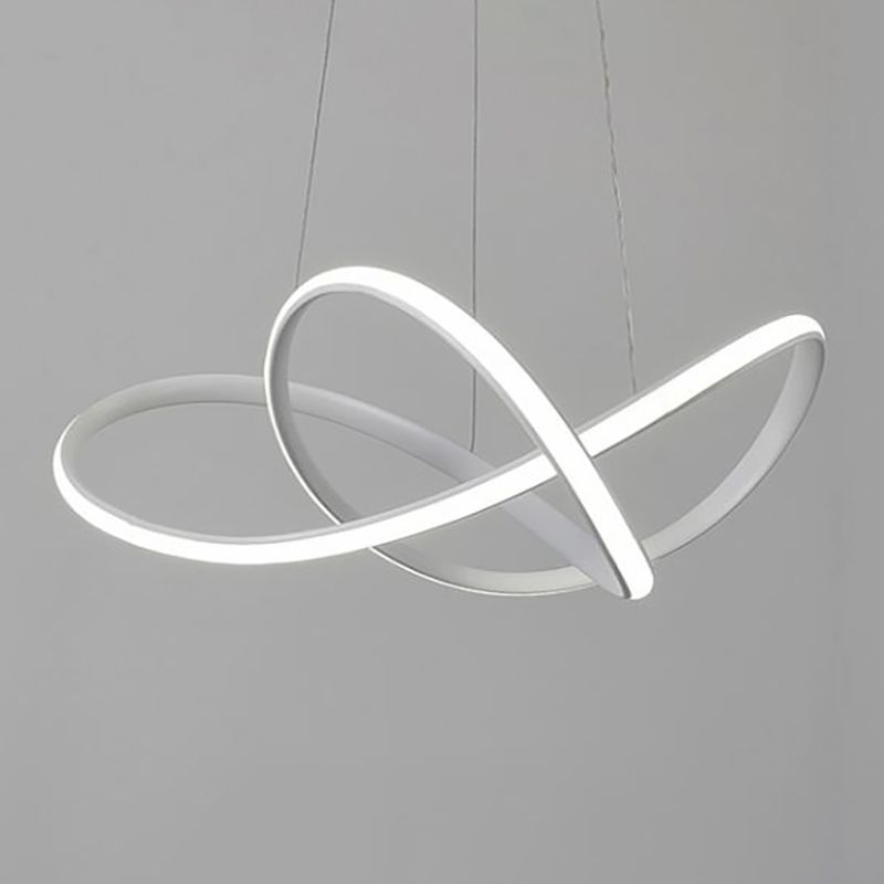 Modern Metal Chandelier Light Fixtures Spiral 1-Light Suspension Pendant Lamps