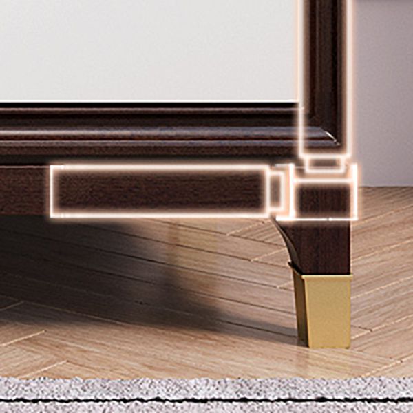 Modern Horizontal Double Dresser Solid Wood Storage Dresser for Bedroom