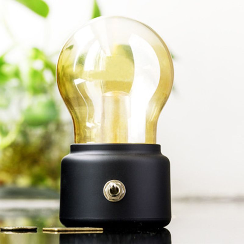 Bulbe en verre mini lampe de table simple 1 Hier-chambre à coucher stand de nuit avec un interrupteur rotatif