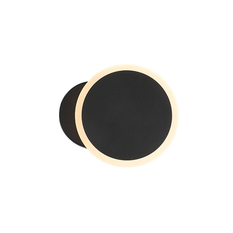 White/Black Round Wall Light Sconce Minimalist LED Acrylic Wall Mounted Lamp Fixture in Warm/White Light