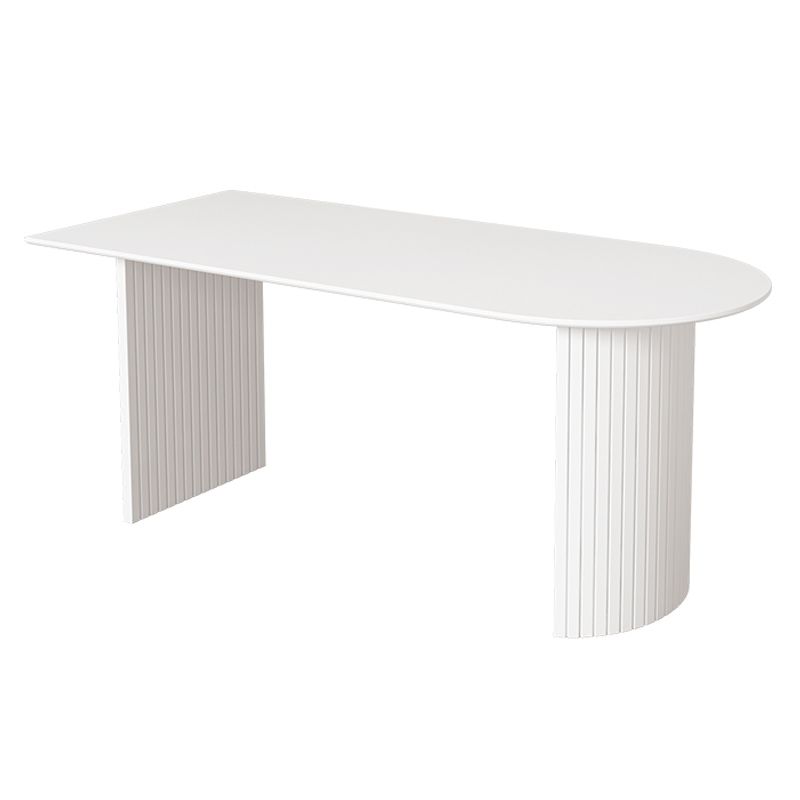 Solid Wood Base Contemporary Dining Table Marble Top Table for Dining Room