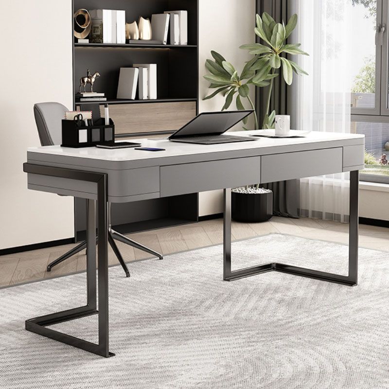 Rectangle Stone Top Office Desk Modern Style Writing Desk for Office