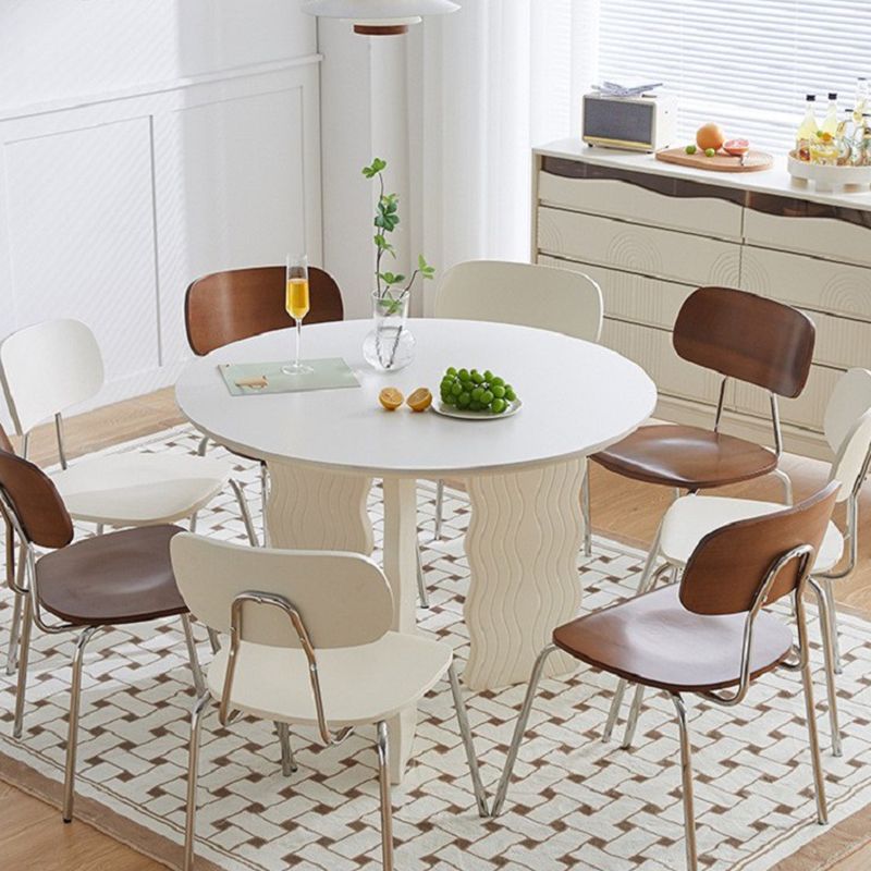 Modern Round Dining Table 3 White Legs Table for Dining Room