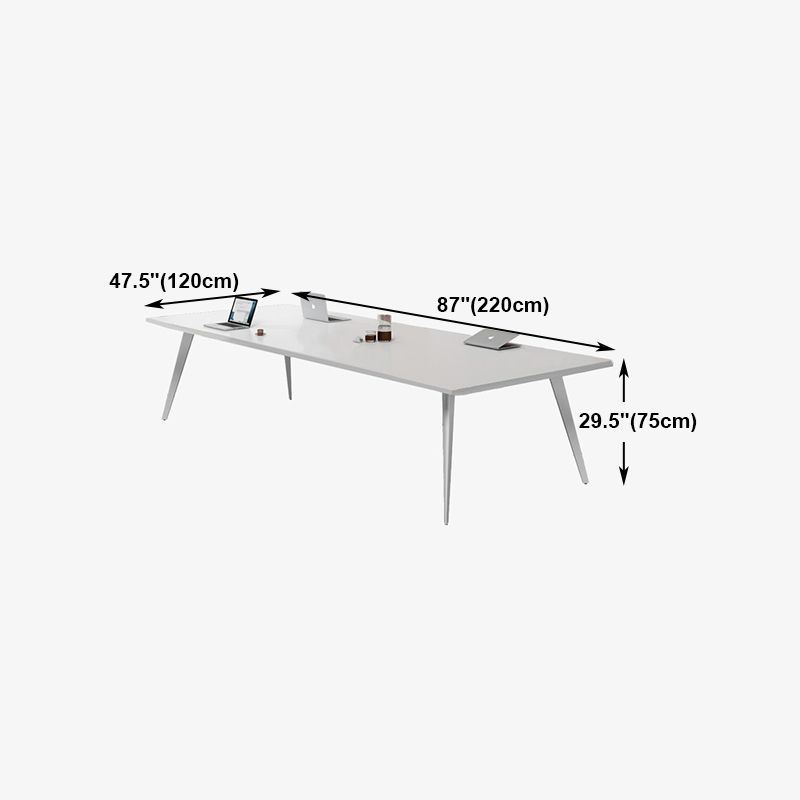 Contemporary Rectangle Dining Table Solid Wood Top Indoor Table with 4 Legs