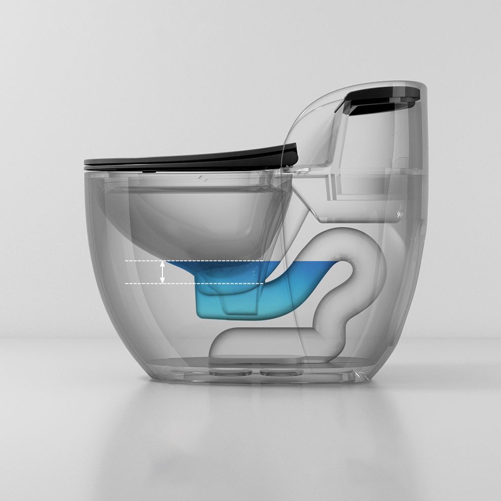 Modern Flush Toilet Ceramic Round-Front One-Piece Toilet with Slow Close Seat