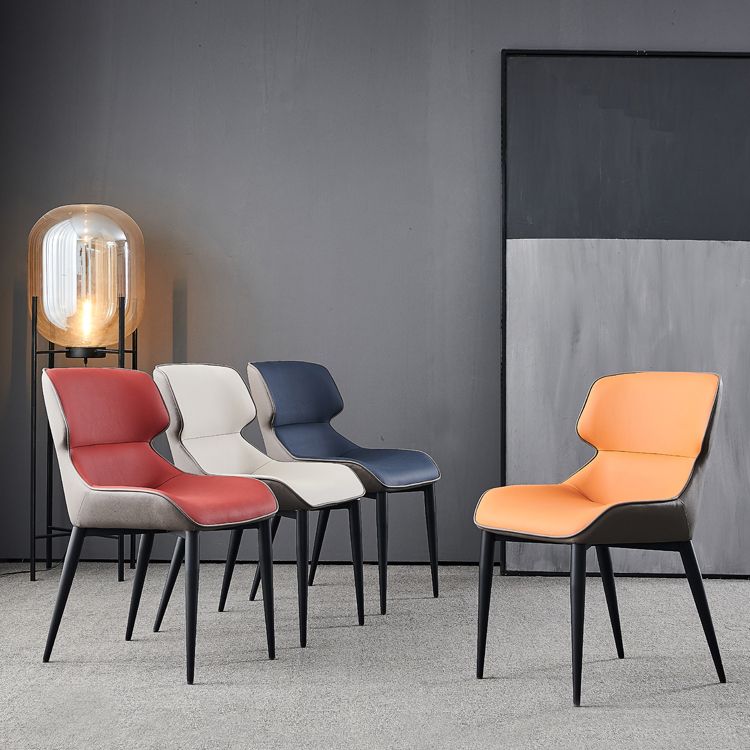 Nordic Style Leder Esszimmerstuhl Wingback Seitenstuhl für den Heimgebrauch