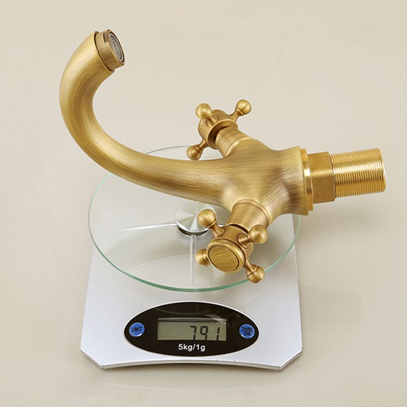 Glam Vessel Faucet 1 Hole Bathroom Faucet with 2 Cross Handles