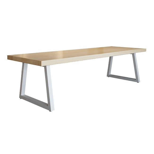 Mesa de comedor de madera maciza de pino, mesa de comedor industrial con base de trineo