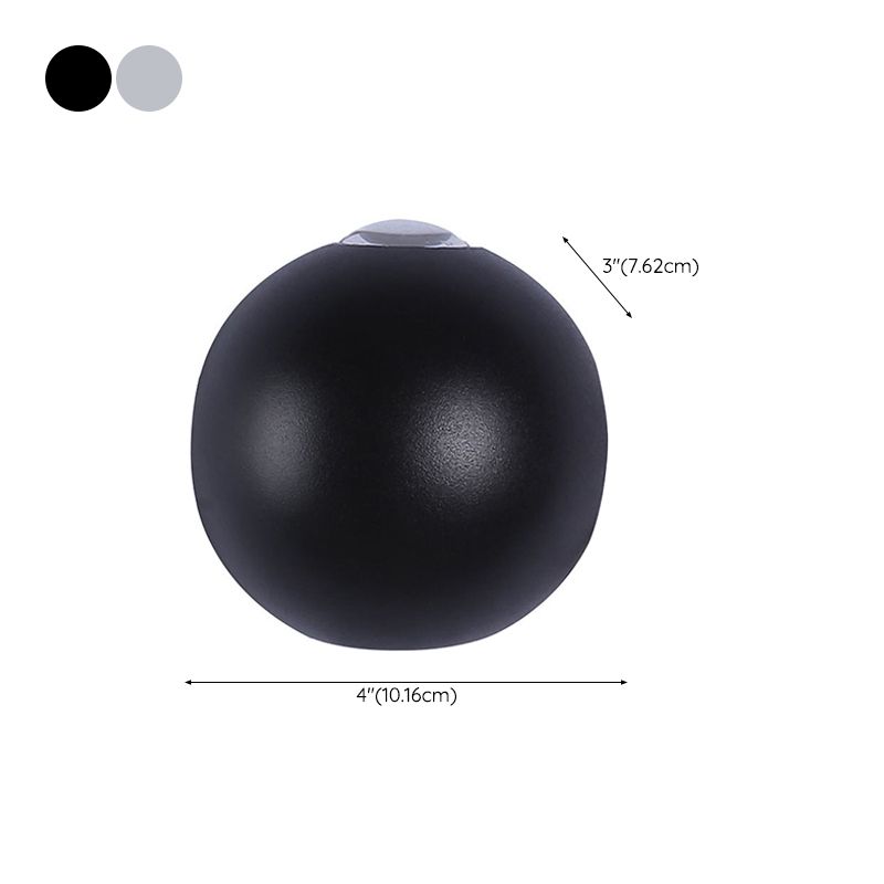 Ball Shape Wall Light Modern Style Metal 1/2/4 Lights Sconce in Black