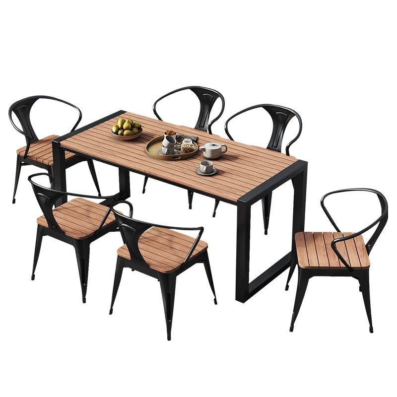 Industrial 1/3/5/7 Pieces Dining Set Reclaimed Wood Dining Table Set for Outdoor