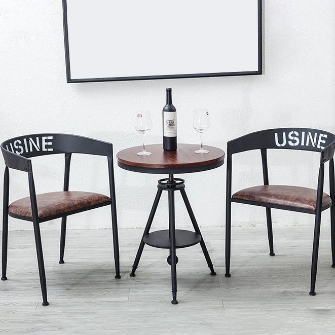 Chaise de salle à manger industrielle chaise arrière ouverte avec 4 jambes en métal noir pour usage domestique