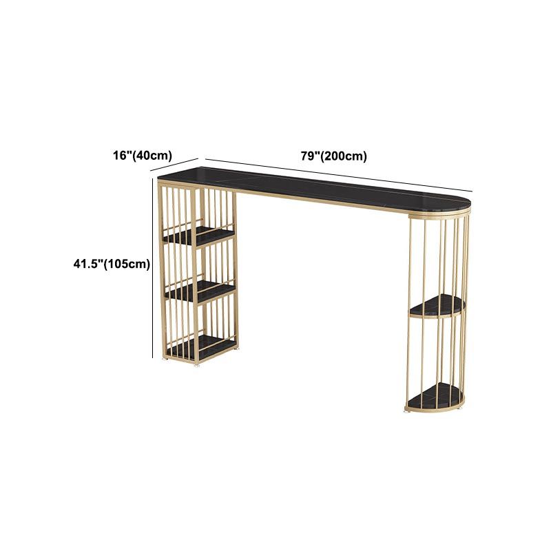 Modern 1/3 Pieces Bar Table Set Stone Counter Table with High Stools for Milk Tea Shop