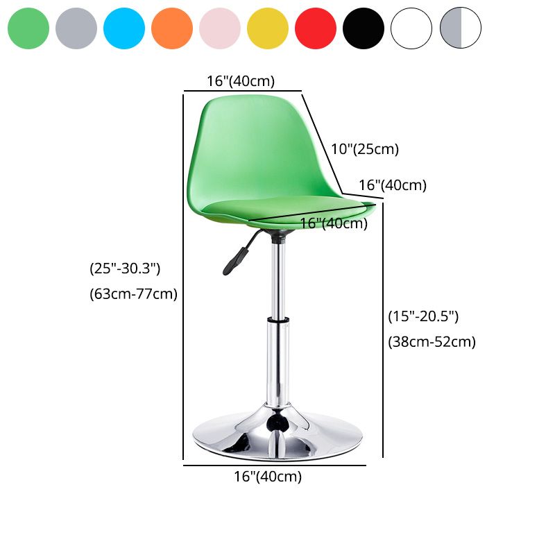 Contemporary Style Liftable Bar-stool Plastic Counter Bar Stool with Metal Legs