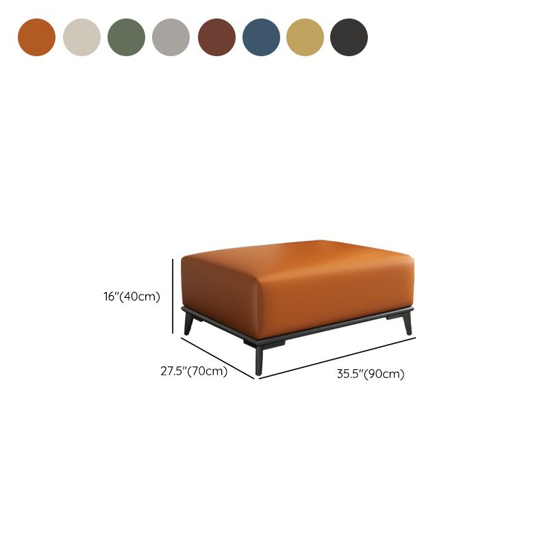 Rectangular Contemporary Ottoman Leather Foot Stool with Legs