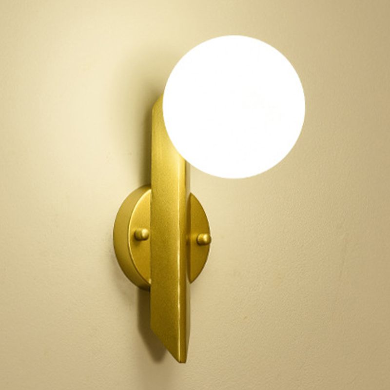 Modern Style Wall Sconce Glass 1 Light Ball Shape Sconces for Bedroom