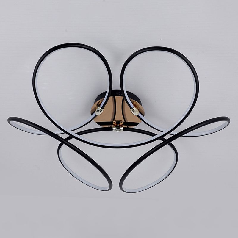 Modern Style Linear Shape Ceiling Lighting Metal 1 Light Ceiling Light for Bedroom