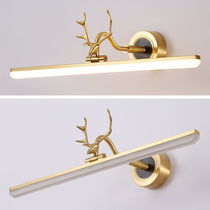 Modern Luxury Linear Vanity Lighting Fixtures Copper Vanity Lights for Bathroom