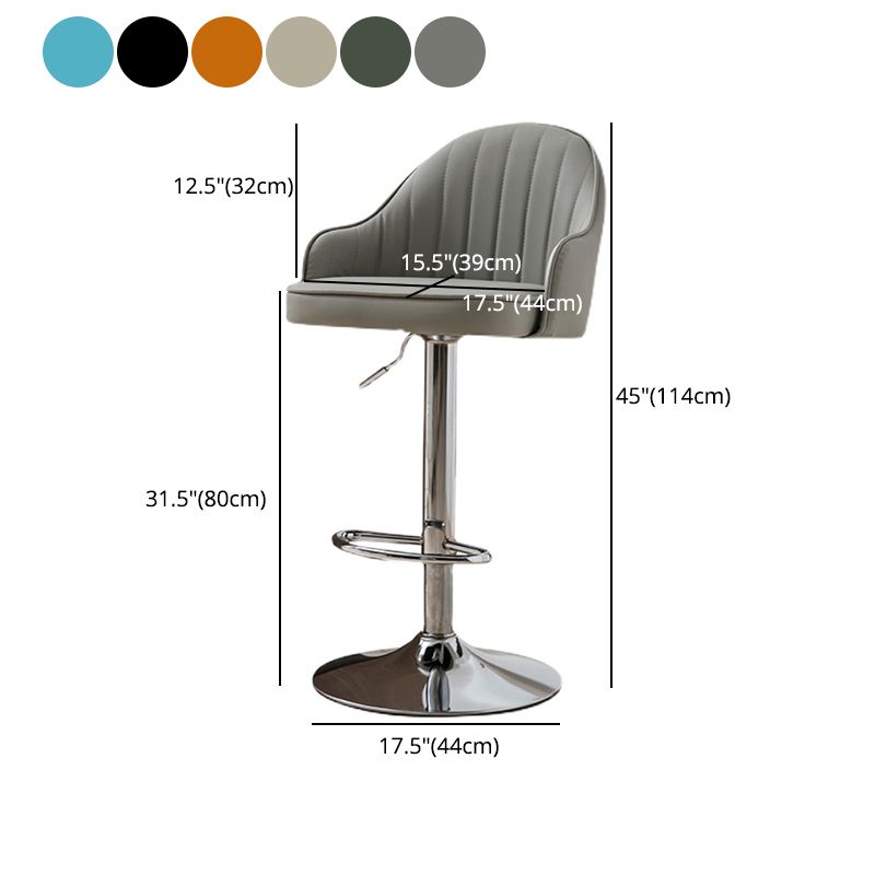 Moderne verstellbare rotierbare Counterhocker Steel Cassier Barhocker mit Lederkissen