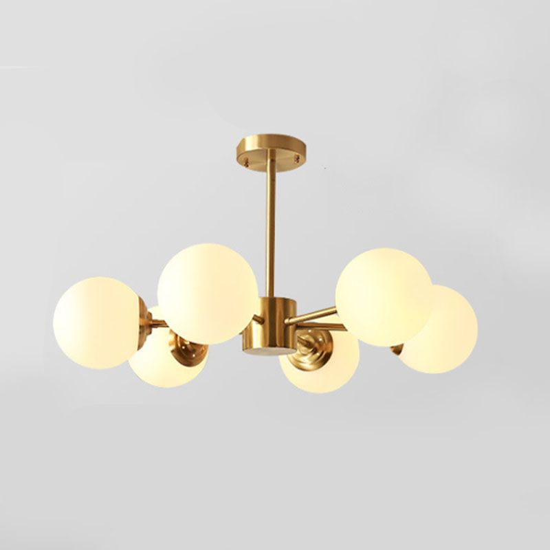 Moderne stijl wit glas kroonluchter verlichting multi -lights bol plafond hanglamp