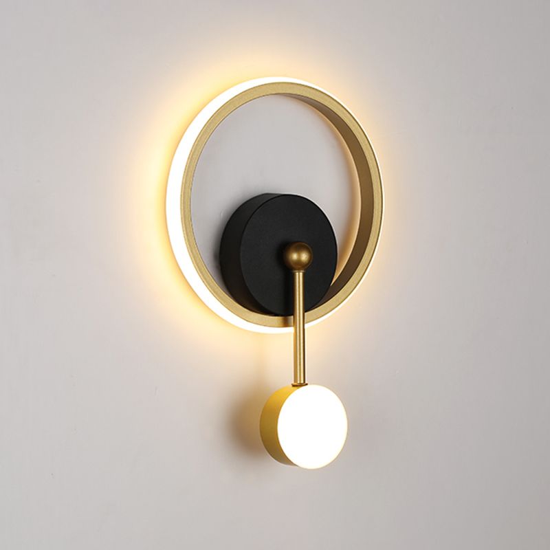 Postmodern Metal Wall Light Geometry LED Wall Lamp with Silica Gel Shade for Bedroom