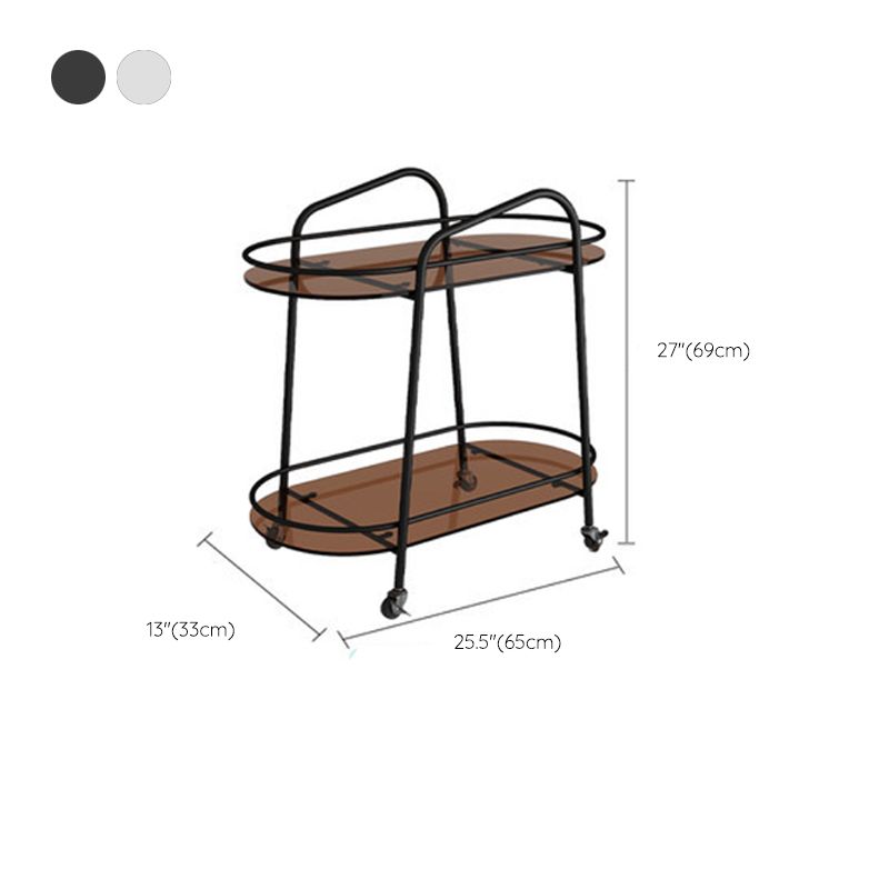 Modernistic Glass Top with Shelf Oval Double Tier Living Room Accent Side Table
