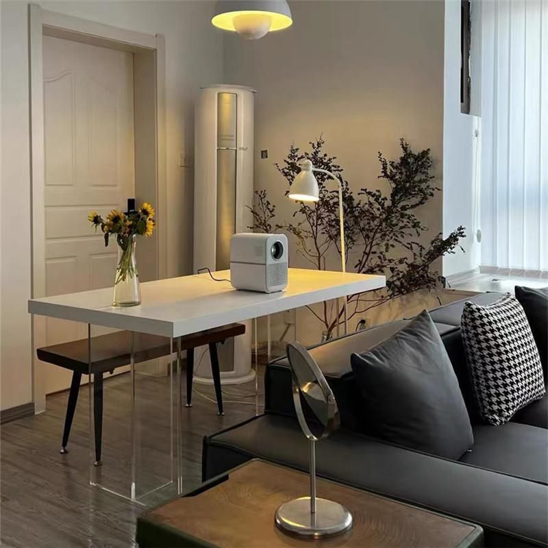 Rectangle Double Pedestal Dining Table Modern Wood Table for Kitchen Dining Room
