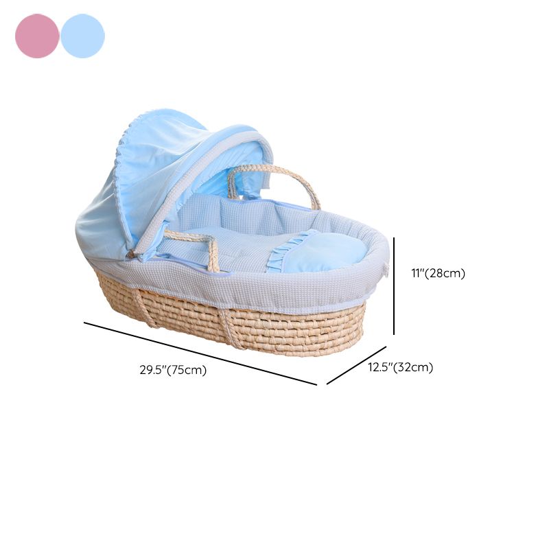 Portable Wicker Crib Cradle Natural Oval Crib Cradle for Toddler
