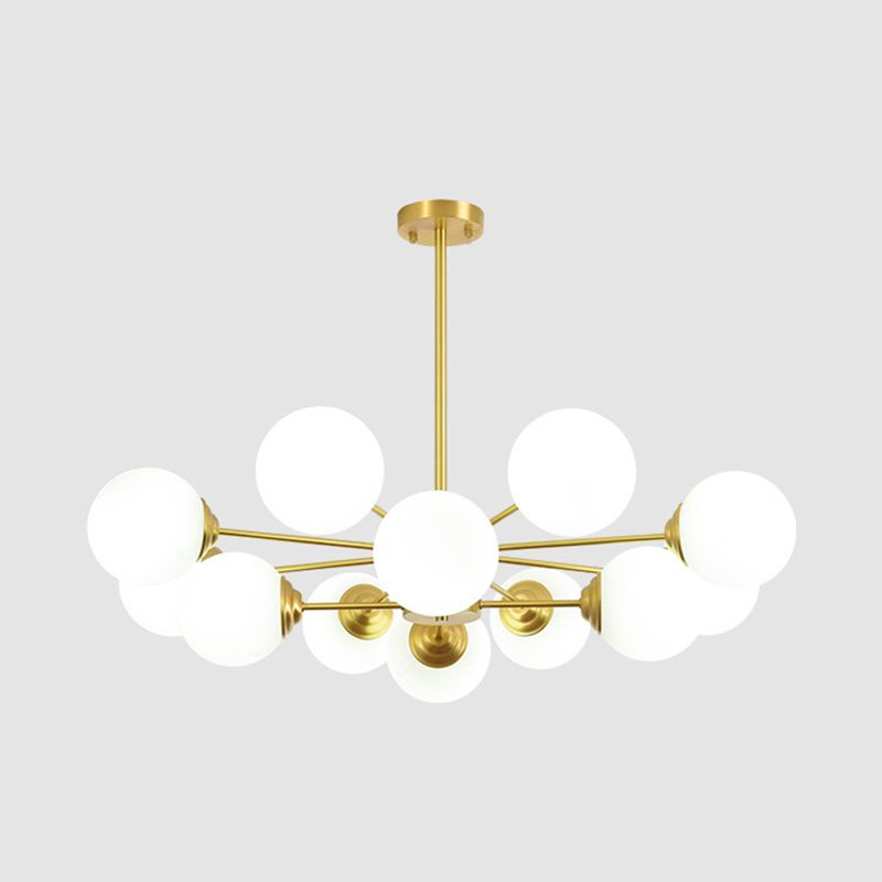 Globe Chandelier Light Fixture Designer Multi-Head Bronze Chandelier Lamp with Glass Shade