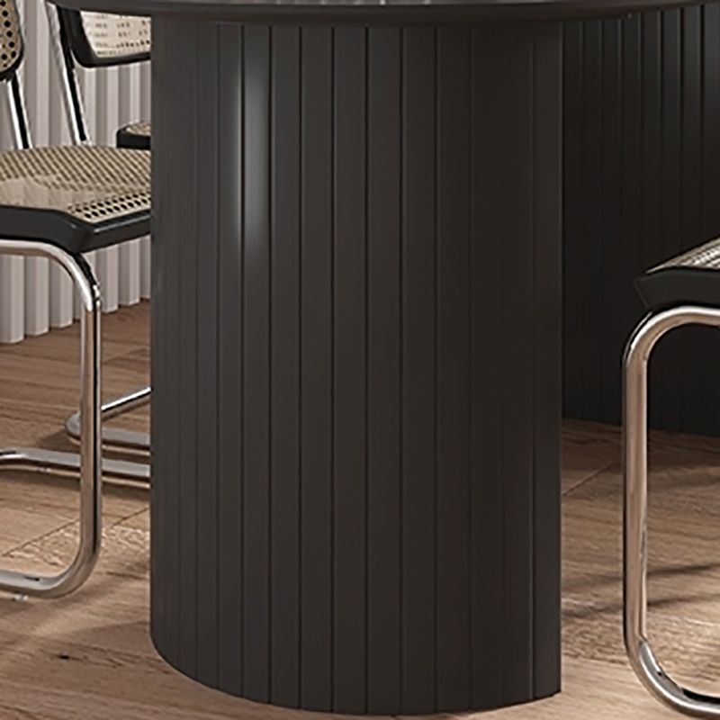 Irregular Shape Dining Table for Restaurant Solid Wood Island Table with Double Pedestal